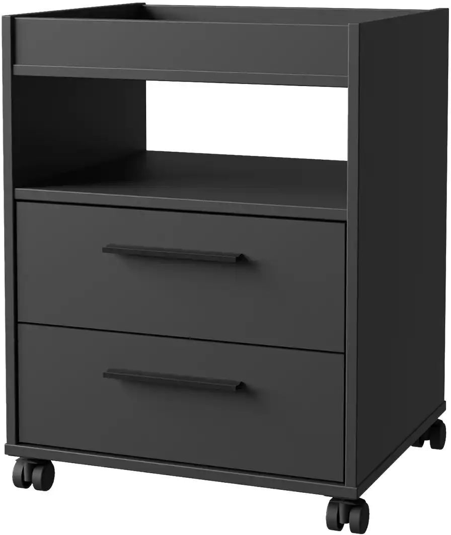 Höffner Rollcontainer  Zocker 2 ¦ schwarz ¦ Maße (cm): B: 48,4 H: 63 T: 42.0