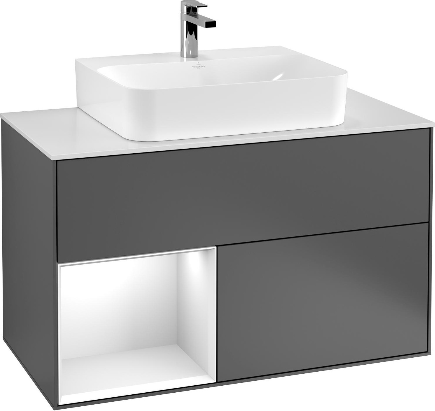 Villeroy & Boch V&B Waschtischunterschrank FINION 1000x603x501 Abdpl wh Reg gls wh/gls wh