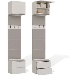 Garderobe HAGA 1W2S Kleiderpaneel 2 Schubladen für Flur KASCHMIR BEIGE 238x50x35