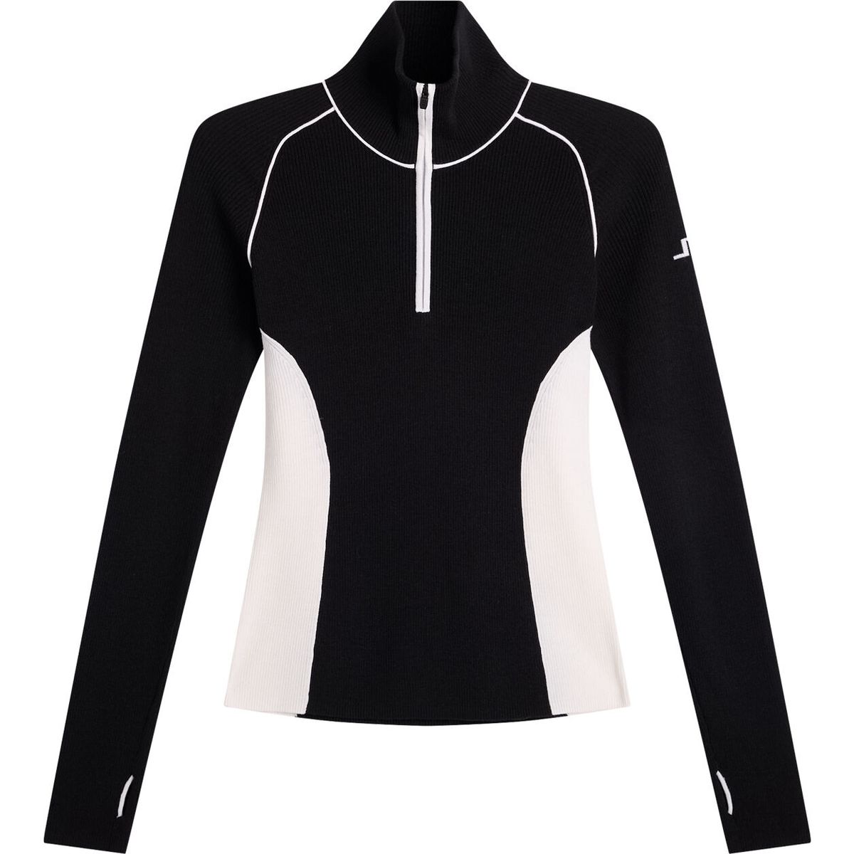 J.Lindeberg Valley Knitted Rib Quarter Zip black (9999) S BWKW16503-9999-S