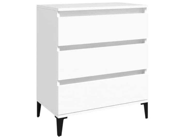 HGFDVCMR Sideboard Kommode mit 3 Schubladen Weiß 60x35x70 cm Kompakter Beistellschrank für Schlafzimmer und Flur, stabiler Holzwerkstoff mit 3 Schubladen und Metallgestell.