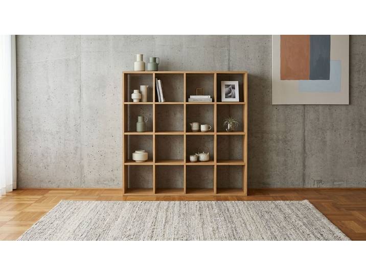 Pickawood Regal nach Maß - Weiß/Grau/Schwarz/Eiche/Buche Eiche Natur geölt