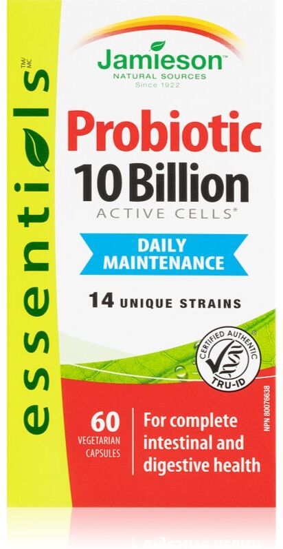 Jamieson Probiotic 10 Billion Nahrungsergänzungsmittel für Ihr Wohlbefinden 60 Kapseln