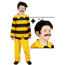 Maskworld The Daltons Kostüm für Kinder mit Perücke & Bart (110, 116)