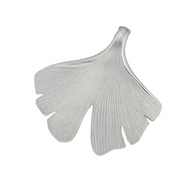 Kettenanhänger JOBO "Anhänger Ginkgo Ginko 44 mm", silber (silber 925), Schmuckanhänger, Damen, Silber 925 (Sterlingsilber), Kettenanhänger, 925 Silber