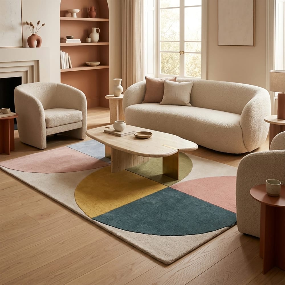 STUDIO DECO Tapis en laine beige multicolore arno 160x230cm Beige 230x2x160cm