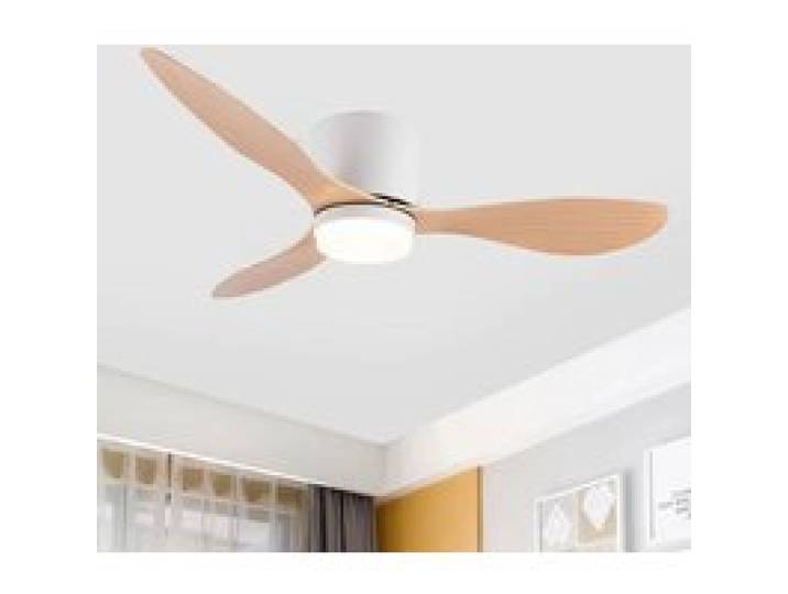 Plafonnier ventilateur bois 52 Moteur silencieux 6 vitesses 3 couleurs Salon/chambre