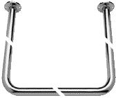Universal Barre de rideau de douche en U 900x900x900mm, système modulaire, chrome