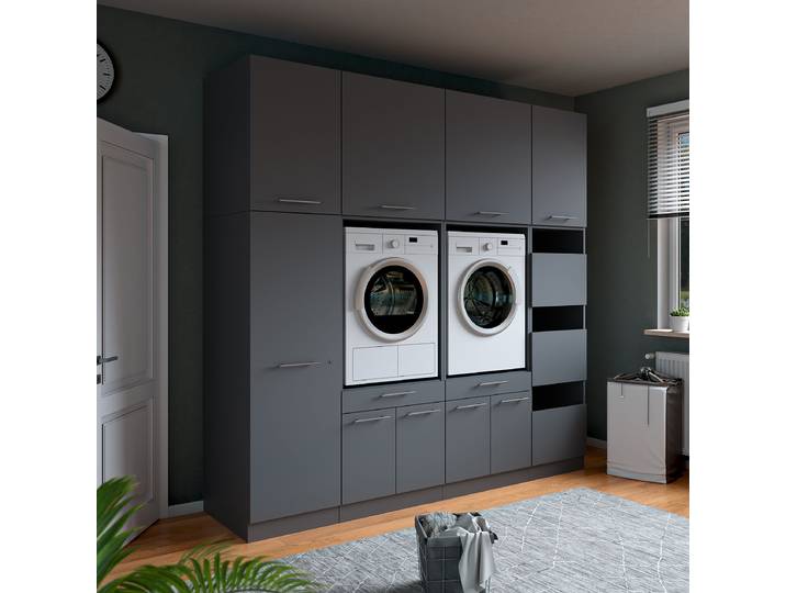 Set de buanderie P 236cm Gris/Anthracite
