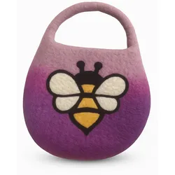Water Felted Bee Bag - One Handle with Magnet  - Lavender Shades