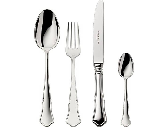 Robbe & Berking Alt-Chippendale 4 stuks. Menubestek (150 g massief verzilverd)