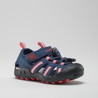 Sandale KAMIK "Crab", Mädchen, Gr. 24, blau (navy, rot, marine, rouge), Synthetik, Schuhe Sandale, Sandale mit Zehenschutz