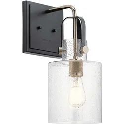Wandleuchte Wandlampe Flurleuchte Stahl Glas 1-flammig B 18 cm Nickel