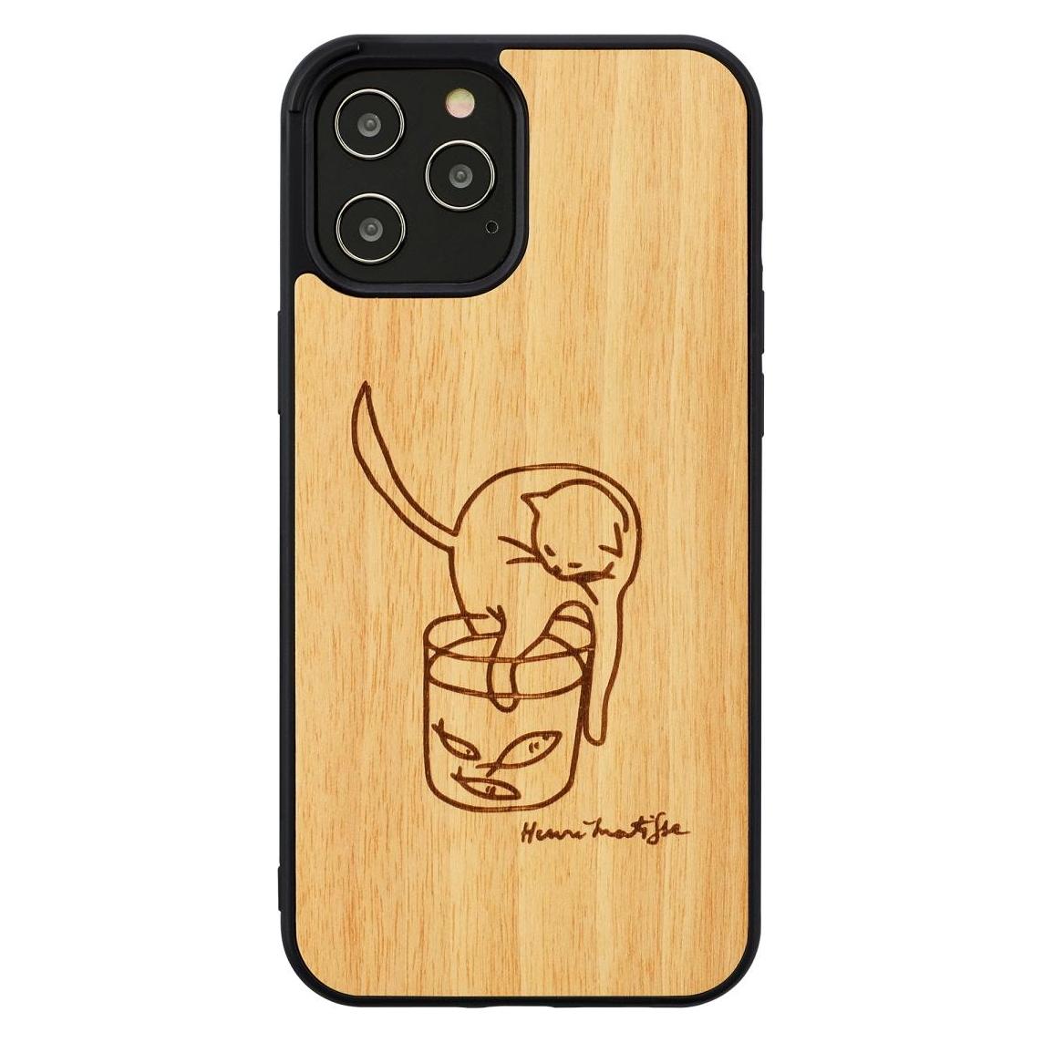 Man&Wood case for iPhone 12/12 Pro cat with red fish (Apple iPhone 12, Apple iPhone 12 Pro) (1000001429)