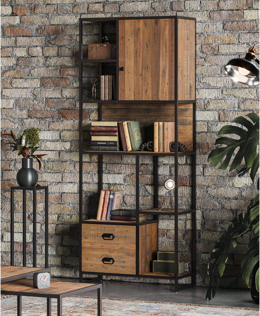 Rio Alvern 190 cm H x 75 cm W Solid Wood Bookcase Brown 190cm H X 75cm W X 35cm D
