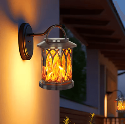 Inspire Essentials FlareGlow Solar Flame Lantern For Garden And Courtyard tungsten Lamp