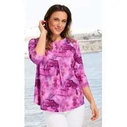 Baumwoll-Mix-Shirt in Druck pink in Größe 36/38 von DW-Shop, Pink, 36/38
