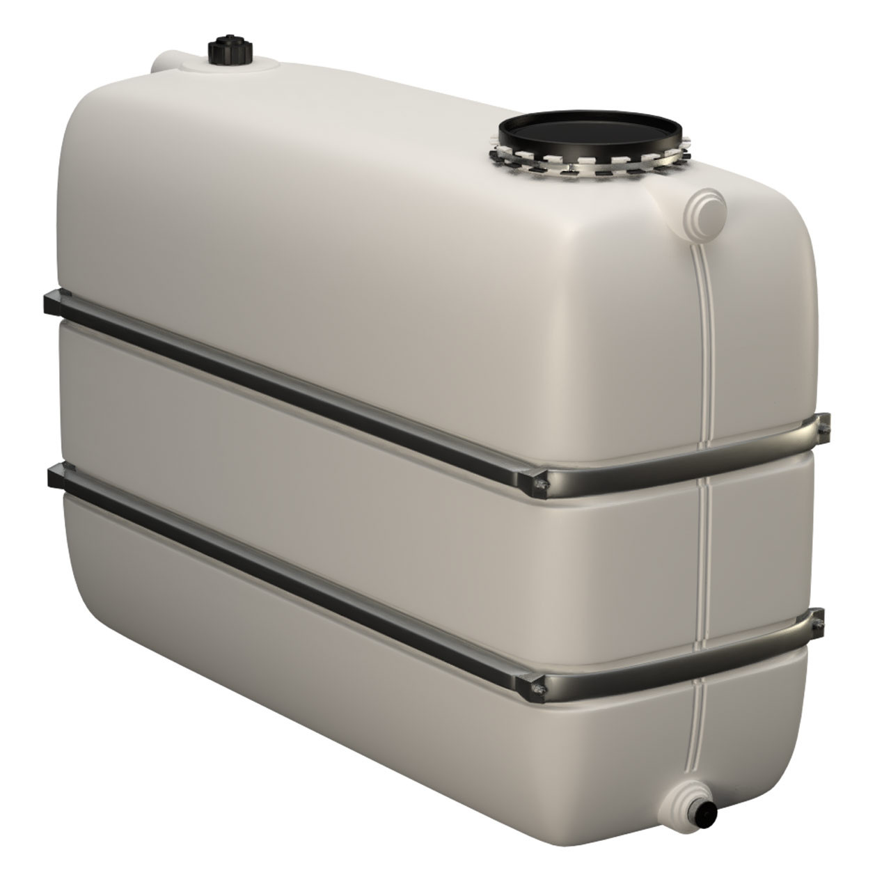 WERIT Lagertank (Bandagen) mit Einlauf/Auslaufstutzen & Domöffnung Natur 1650 Liter 242-95170001
