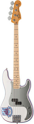 Fender Steve Harris P-Bass Olympic White mit Westham United FC Logo