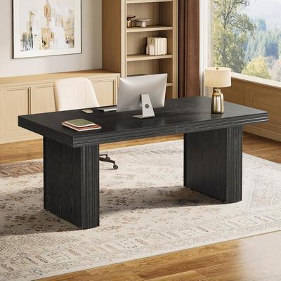 YUZHOU "63"" Executive Desk, Large Office Computer Desk Writing Workstation Study Table"