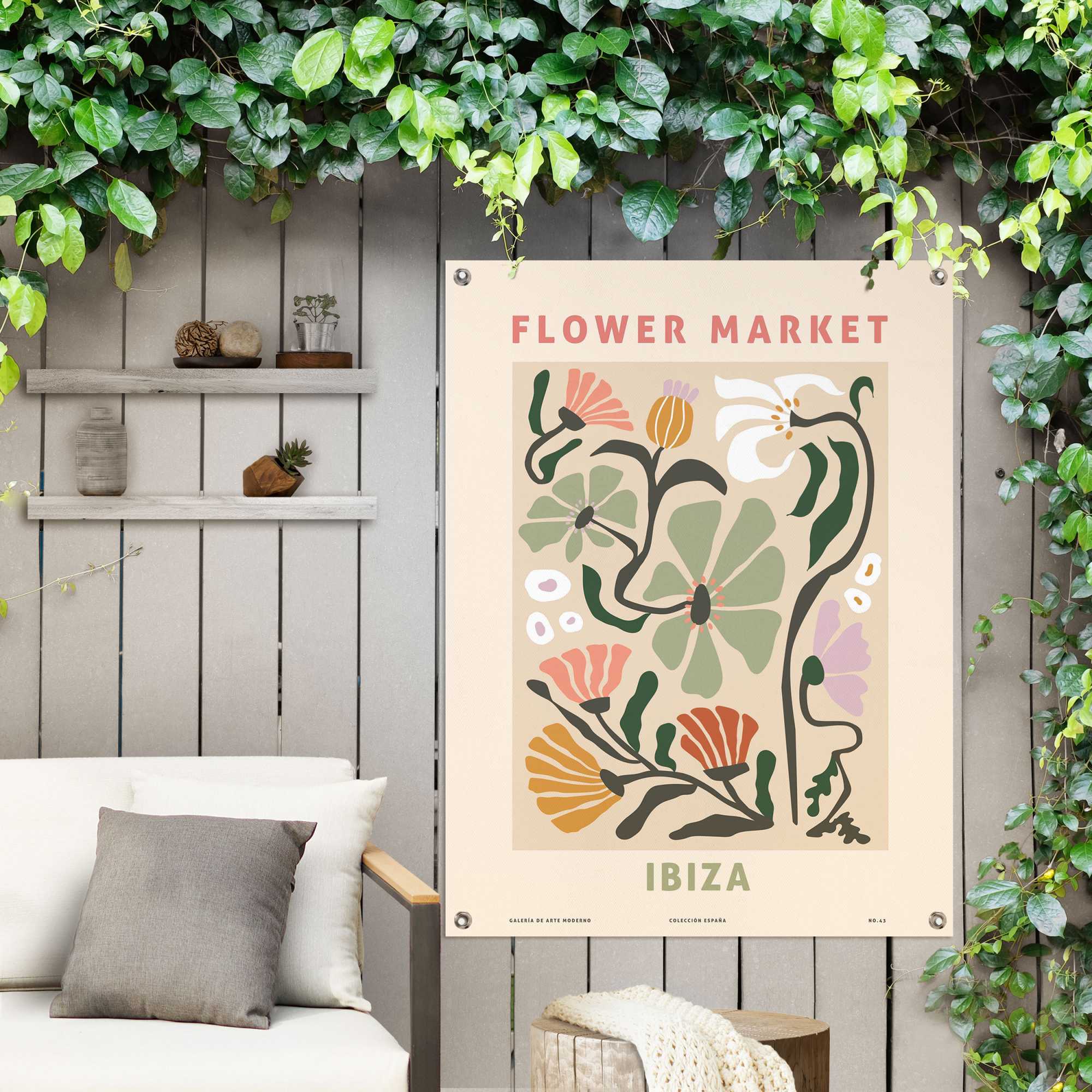 Reinders! Poster REINDERS "Flower Market", rosa (farbe bild(er): rosa), B:60cm H:80cm T:0,1cm, Leinwand, Bilder, Poster, Outdoor für Garten oder Balkon