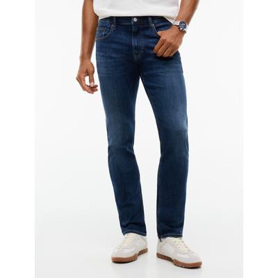 Slim-fit-Jeans TOMMY JEANS "SCANTON SLIM DJ0257", Herren, Gr. 33, Länge 32, blau (denim schwarz), Denim/Jeans, Obermaterial: 96% Baumwolle, 3% sonstige Fasern, 1% Elasthan, slim fit lang, Jeans Slim-fit-Jeans, im 5-Pocket-Stil, Baumwollmix