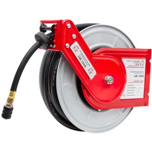 Holzmann Druckluftschlauchtrommel LSR15HQ, 15 + 1 m, 10 Bar, 1/4 Zoll, PVC/Gummi-Schlauch, Automatik