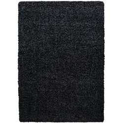 Teppich Hochflor Langflor Uni Kuschelig Waschbar Strapazierfähig Wohnzimmer Schlafzimmer Anthrazit 300x400 cm – RHEIN von Kadima Design