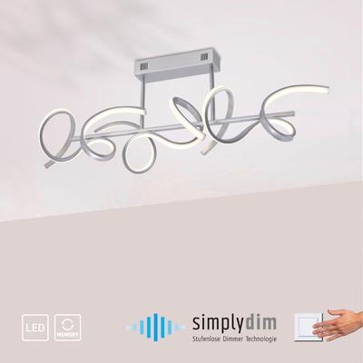JUST LIGHT LED Deckenleuchte "CURLS", silber (silberfarben), 3, H: 30cm, 1 Stk., Leuchten, LED Deckenlampe, LED Deckenleuchte