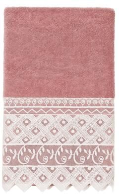 Authentic Hotel and Spa 100% Turkish Cotton Aiden White Lace Embellished Hand Towel