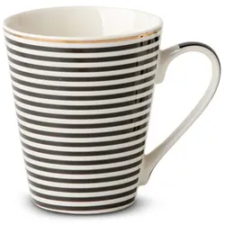 Kaffeebecher Jessica 310 ml Porzellan Schwarz, Weiß Schwarz /
