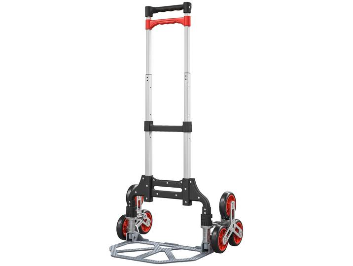 HOMCOM Klappbarer Treppensteiger mit 6 Rädern, Teleskopgriff Sackkarre max. 70kg