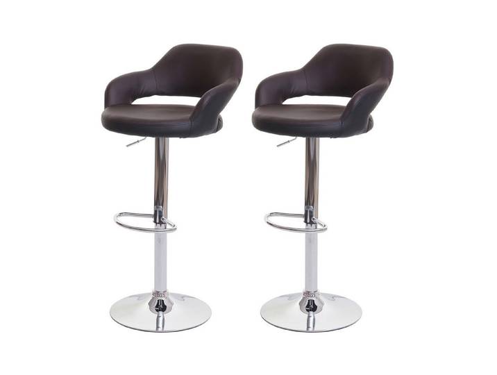 PROREGAL® Barhocker Barstuhl stylisch Sitzhöhe 61-81cm mit Lehne Kunstleder Farbe (2 St)