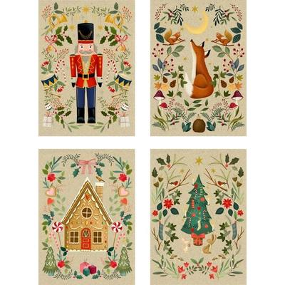 A5-Graspapier-Adventskalender – Weihnachtszauber