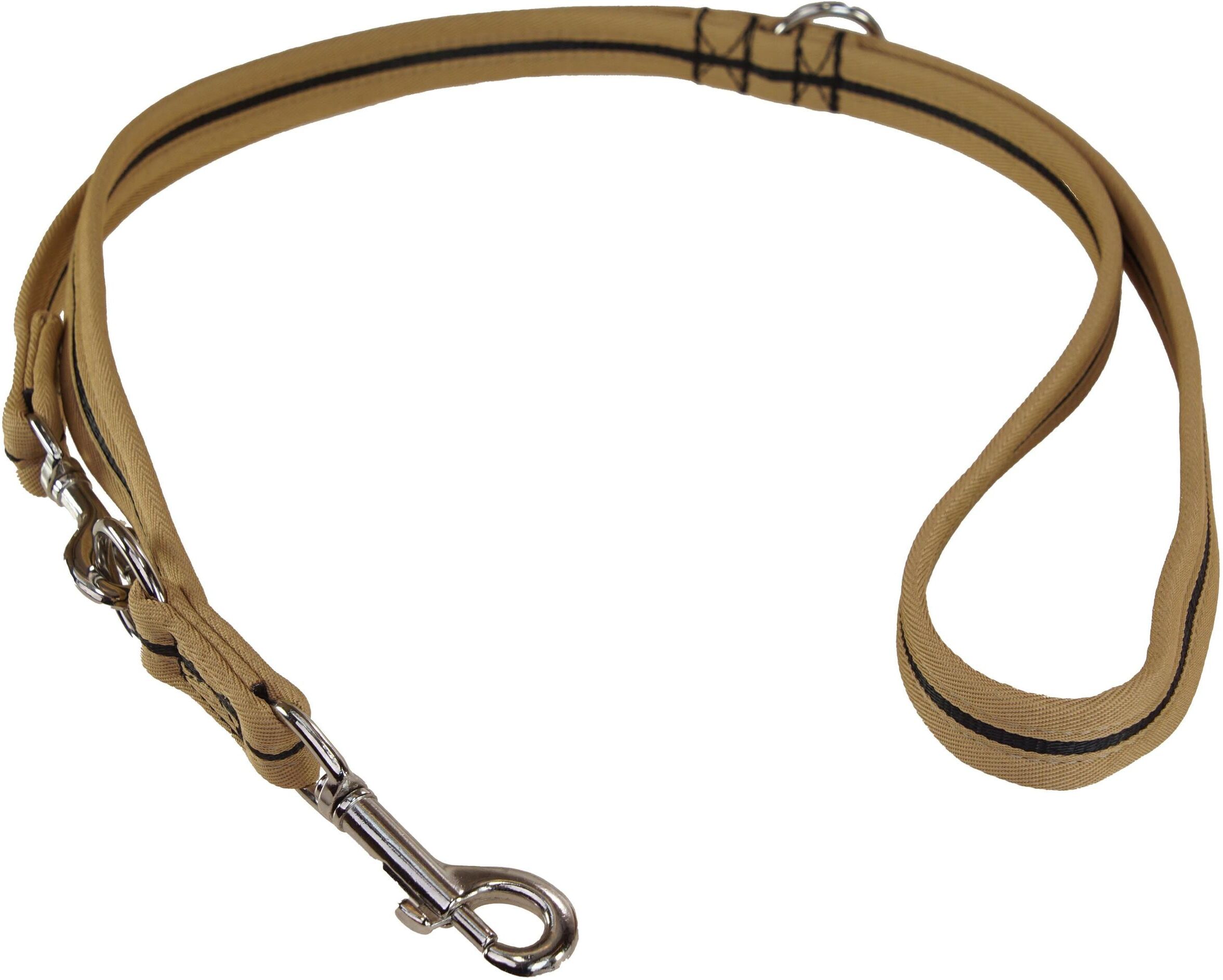 Hundeleine "180 cm, 25 mm, Schwarz/Beige", beige (natur), B:2,5cm L:1,8m, Kunststoff, Leinen, Hundeleine natur L/B: 1,8m x 2,5cm