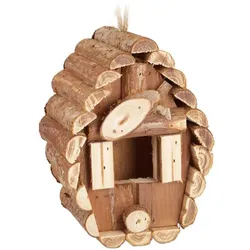 Relaxdays Mini Vogelhaus Holz Braun