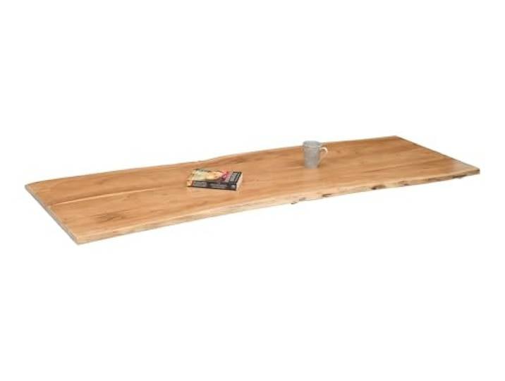 SAM Holzplatte Curt 180x60 cm Akazie Eiche Baumkante Tischplatte Baumkanten-Platte, Akazienholz eichefarben massiv, für Heimwerker, geeignet für Arbeitsplatten, Tische & Fensterbretter