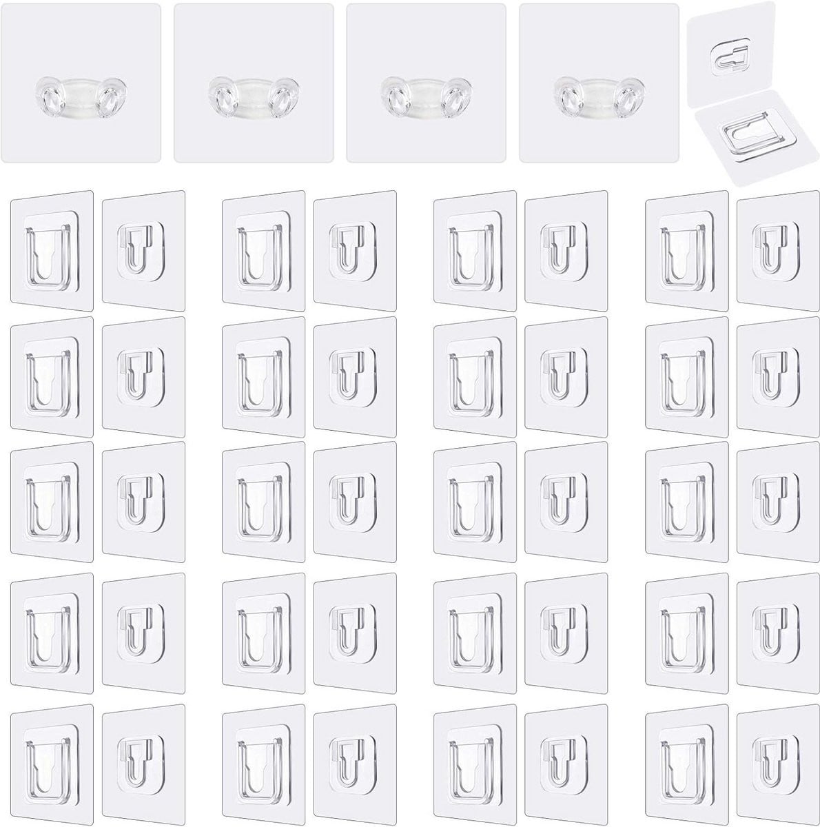 20x Zelfklevende Wandhaken Sterk (max. 5,5 kg) - Dubbelzijdige Wandhaak voor Keuken, Badkamer en Kantoor