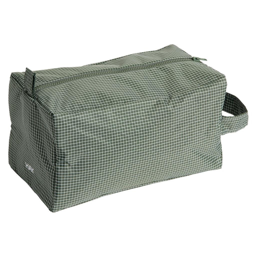 HAY Toilettas Grid Wash Bag Medium Dark Green (AF781-A602-AE77)