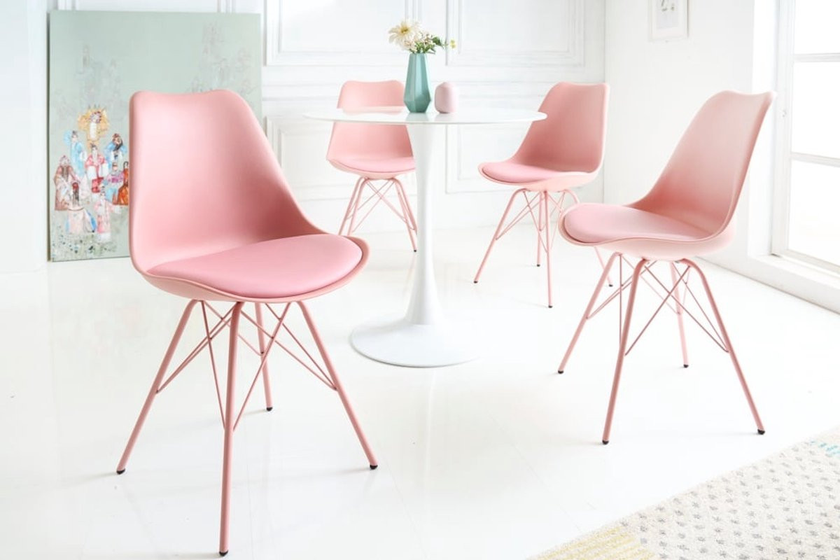 Retro stoel SCANDINAVIA MEESTERSTUK roze