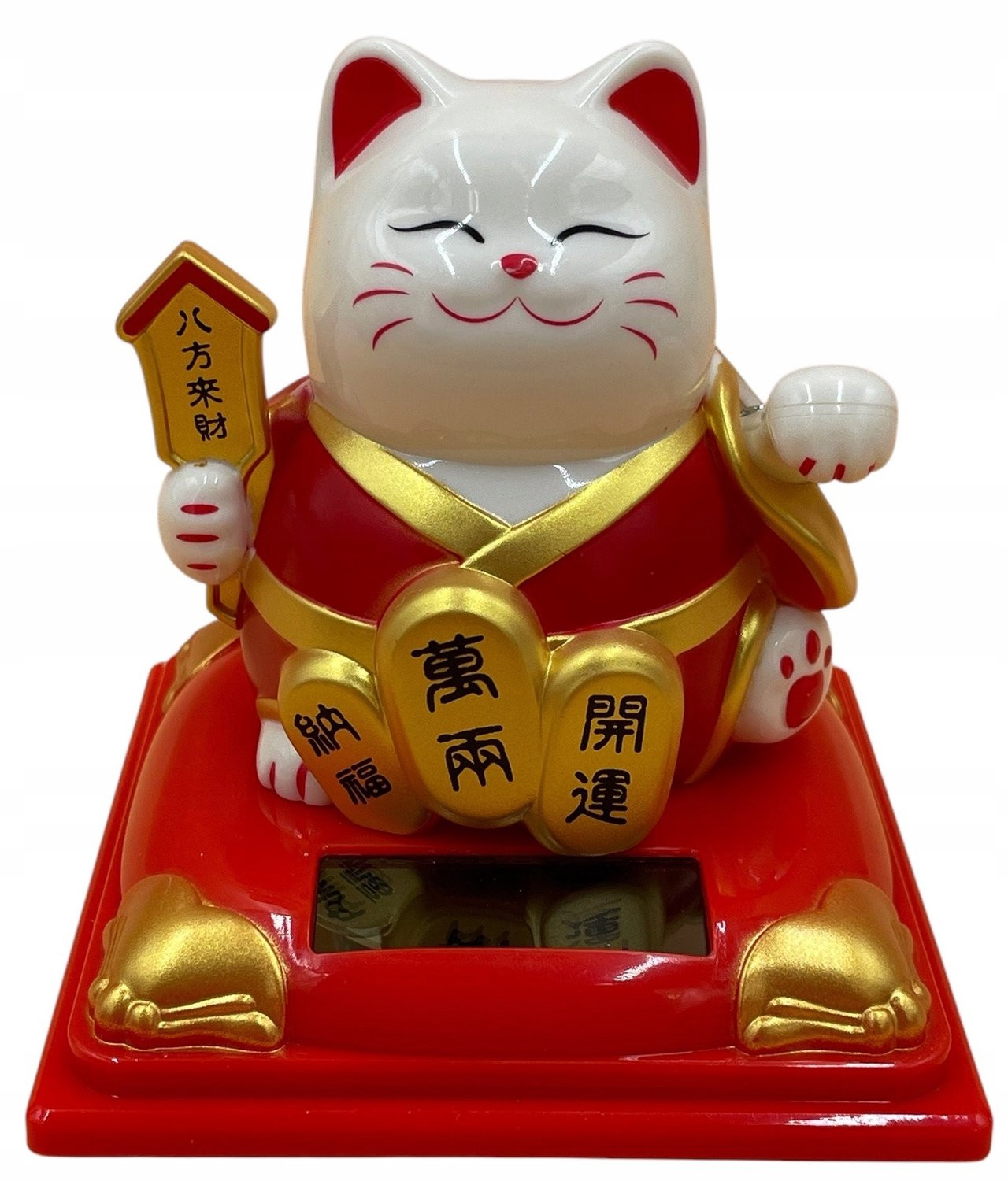 Zonne-energie Maneki-Neko Gelukskatje Bewegende Poes voor op tafel - 9 cm