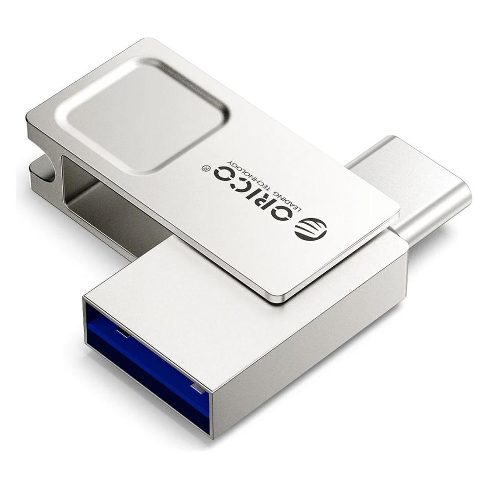Orico Pendrive U301 64 GB USB-A USB-C USB 3.2 Gen 1 - srebrny (64 GB, USB-A, USB-C) (6942227170170)