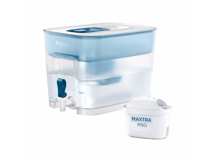 Brita Flow Wasserfilter XXL mit Zapfhahn (8, 2l) inkl. 1x MAXTRA PRO All-in-1Kartusche – transparent