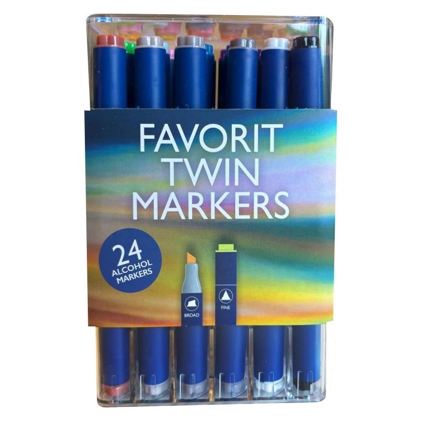 Legind Favorit Twin Markers, Dual 2-i-1 tusch - 24 stk i aeske (24x) (8715427169668)