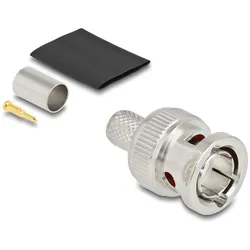 DELOCK BNC Stecker z.Crimpen RG6 mit passend.Schrumpfschla