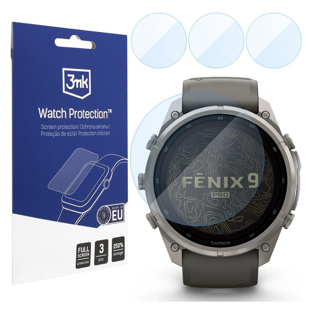 3MK - FlexibleGlass (3er-Pack) - Garmin Fenix 9 Pro-Solar 51 mm - Transparent (5903108793032)