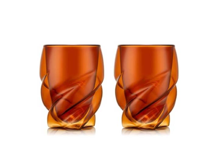 Bodum Double Walled Glasses pack of 6 PAVINA PARIS Transparent Red - 270ml Cups - Dishwasher Safe Thermal Cup - Mouth-blown Borosilicate Glass