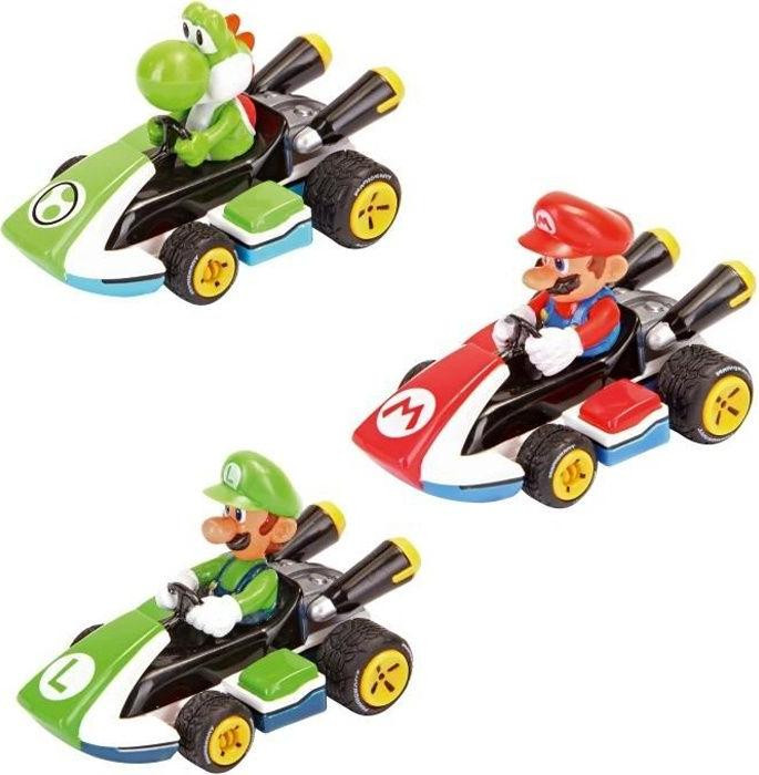 Carrera Mario Kart Pull-Back Miniature Auto's 3-stuks 1:43 Schaal