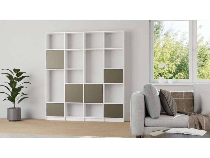 Moderne Bücherwand nach Maß MDF Beschichtet MDF Weiß matt