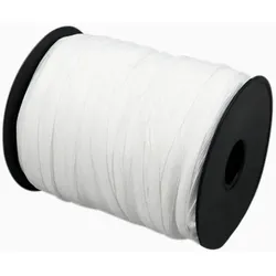 Gummizugschnüre auf Rolle, 6 mm, weiß, extra weich (Rolle mit 200 m), Elastan, Polyester